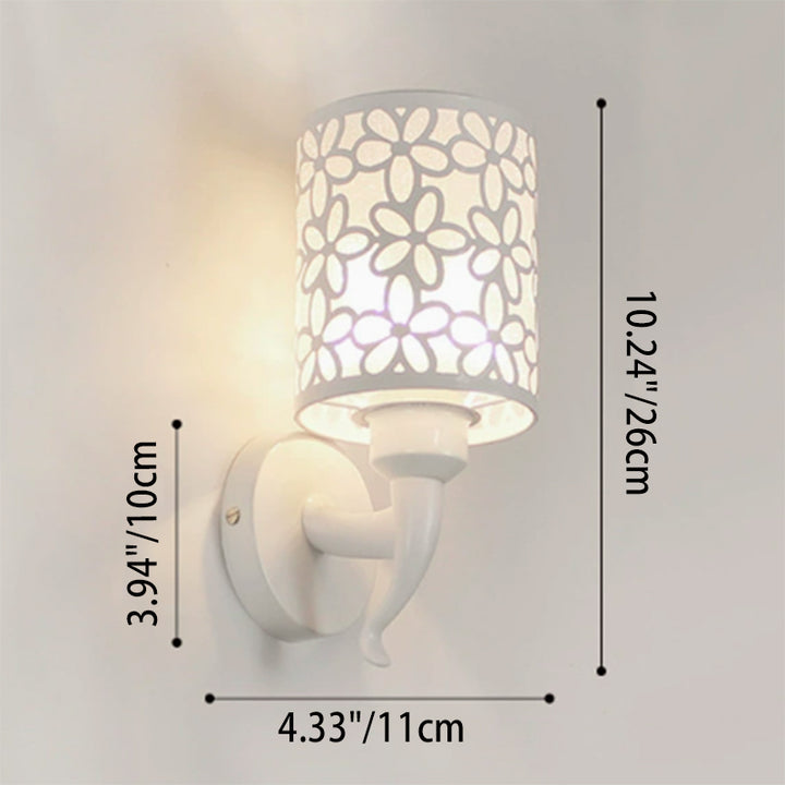 Modern Column Floral Shade 1-Light Wall Sconce Lamp