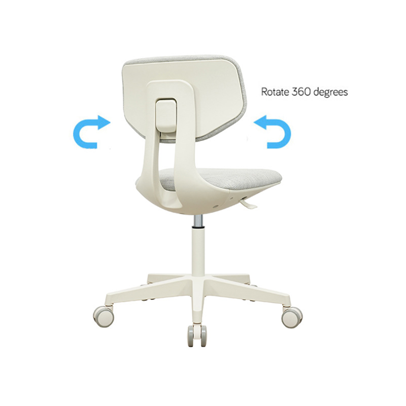 Modern Minimalist PP &amp; Nylon &amp; Linen Metal Swivel Desk Chair With Adjustable Height &amp; Backrest For Home Office &amp; Bedroom
