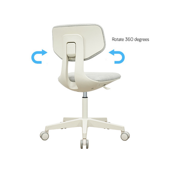 Modern Minimalist PP &amp; Nylon &amp; Linen Metal Swivel Desk Chair With Adjustable Height &amp; Backrest For Home Office &amp; Bedroom