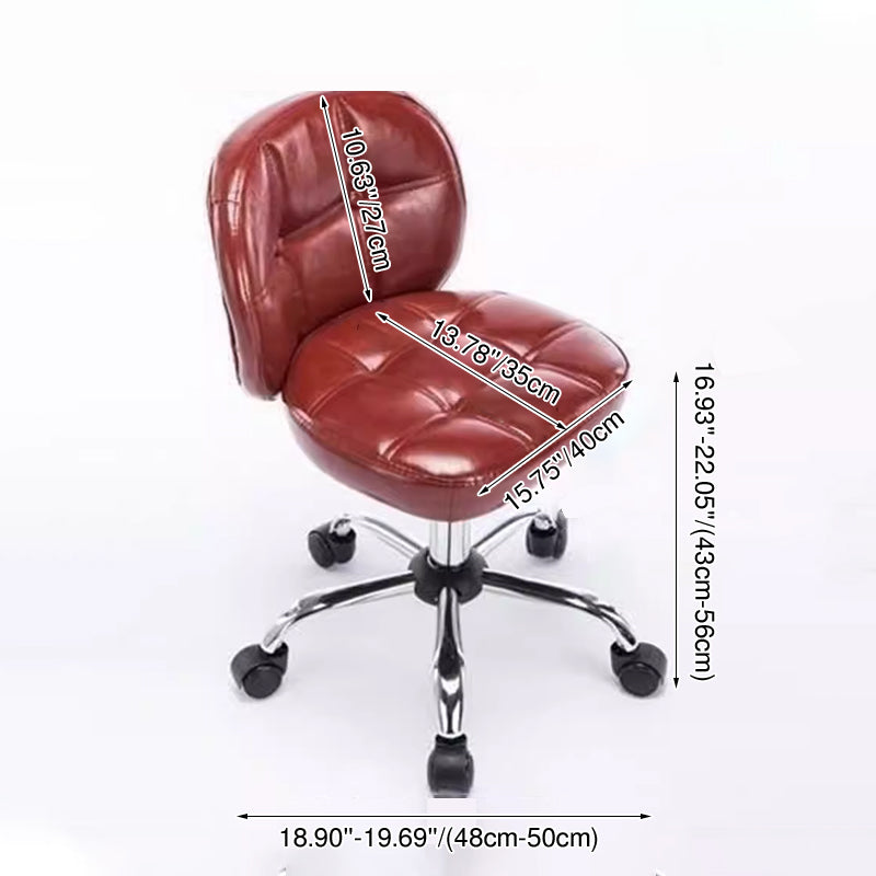 Contemporain scandinave faux cuir huilé-ciré métal carré ovale rond mini dossier de chaise de bureau pour la maison et le bureau 