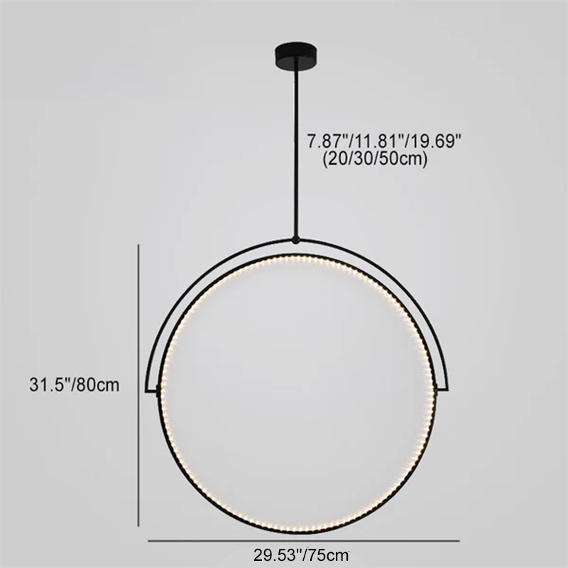 Modern Art Deco Round Reversible Acrylic Iron LED Pendant Light For Dining Room