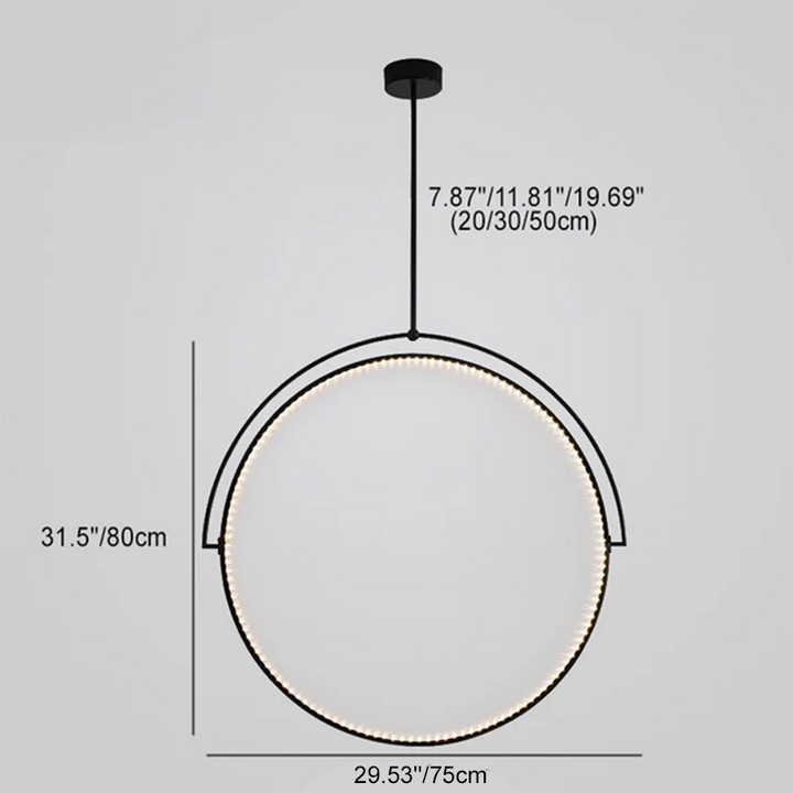 Modern Art Deco Round Reversible Acrylic Iron LED Pendant Light For Dining Room