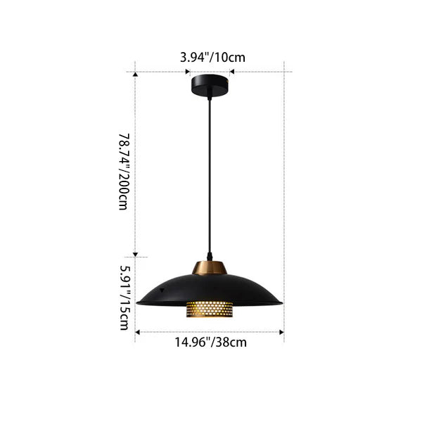 Abat-jour en aluminium en forme de bol scandinave contemporain 1 - Suspension lumineuse pour salle à manger 