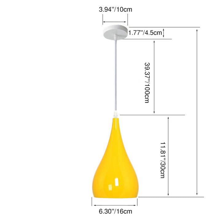 Zeitgenössische nordische Eisen-Holz-Aluminium-Kürbis-Wassertropfen 1-Licht-Pendelleuchte für das Esszimmer 