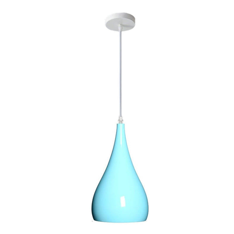 Zeitgenössische nordische Eisen-Holz-Aluminium-Kürbis-Wassertropfen 1-Licht-Pendelleuchte für das Esszimmer 