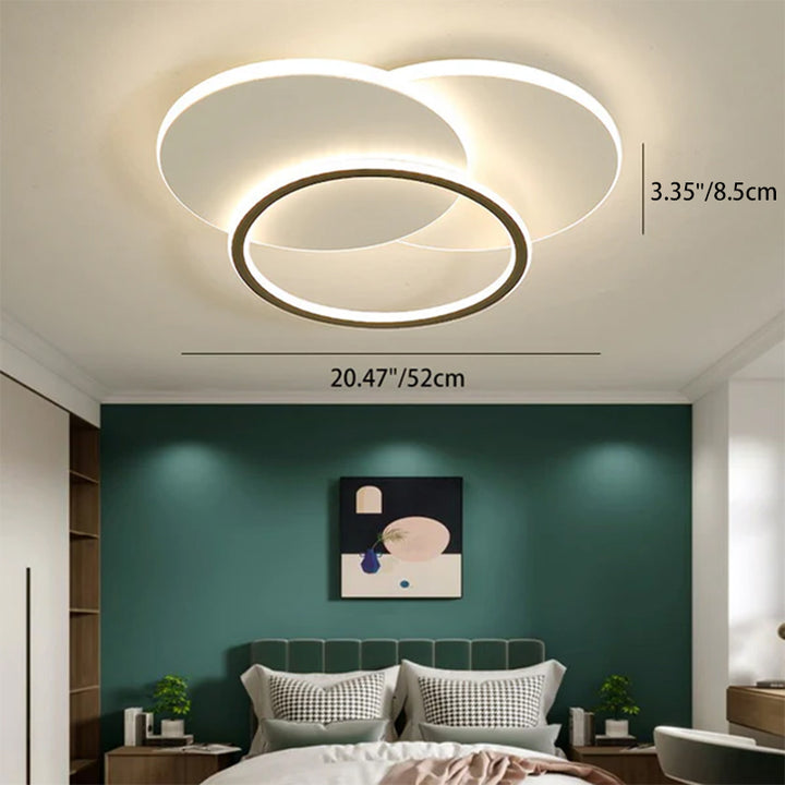 Contemporary Simplicity Stitching Round Square Hardware PMMA Lampshade LED Flush Mount Ceiling Light For Bedroom