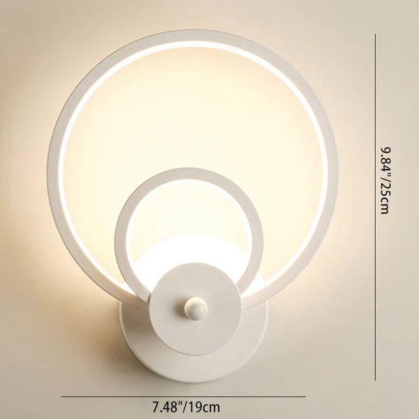 Applique murale LED en fer et plastique ronde contemporaine nordique pour salon 