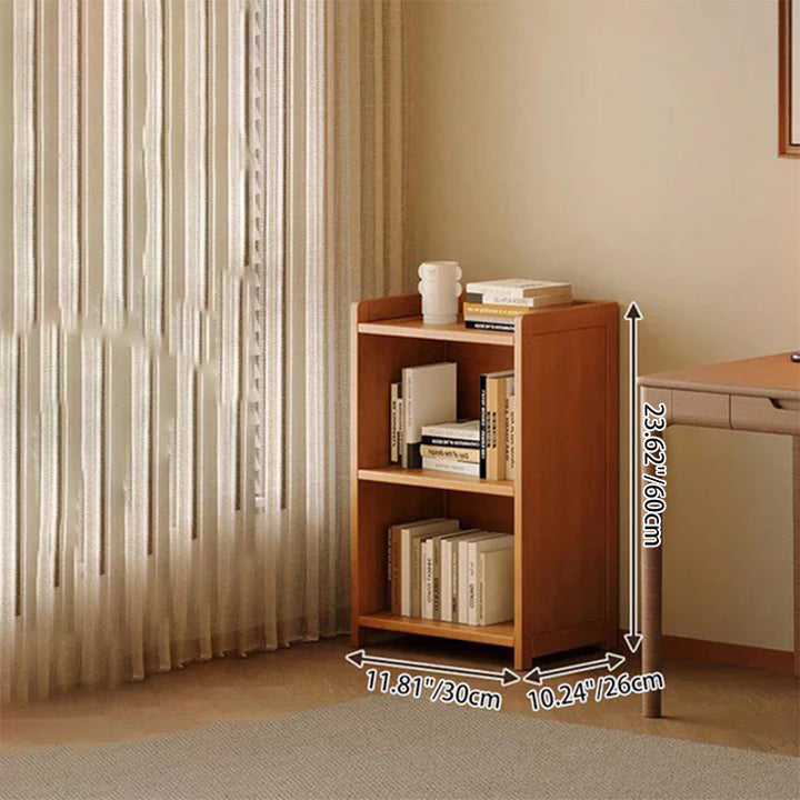 Modern Minimalist Rectangular Nanmu Bamboo Medium Density Fiberboard Bookshelves 3/4/5/6 Tier For Home Office