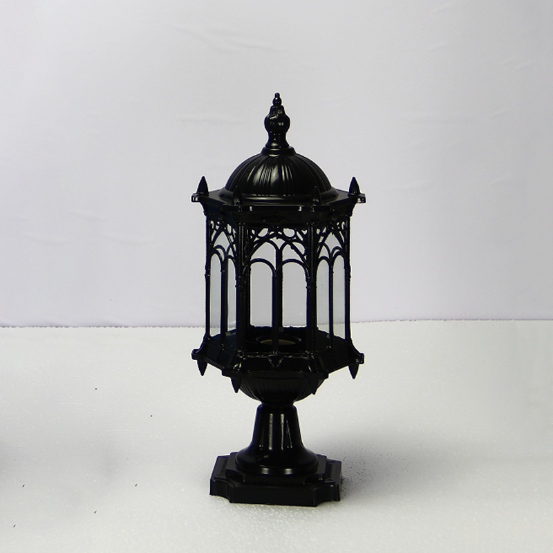 Luminaire de jardin traditionnel européen étanche à colonne en aluminium avec verre 1 lumière pour poteau 