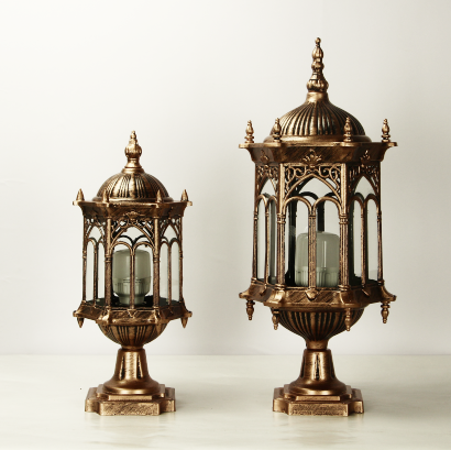 Luminaire de jardin traditionnel européen étanche à colonne en aluminium avec verre 1 lumière pour poteau 