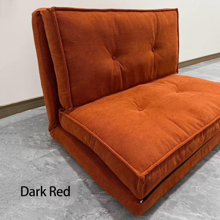 Zeitgenössisches skandinavisches Cord- &amp; Baumwolleisen-Tofu-Stil faltbares Lazy-Sofa mit Rückenlehne für Wohnzimmer &amp; Schlafzimmer 