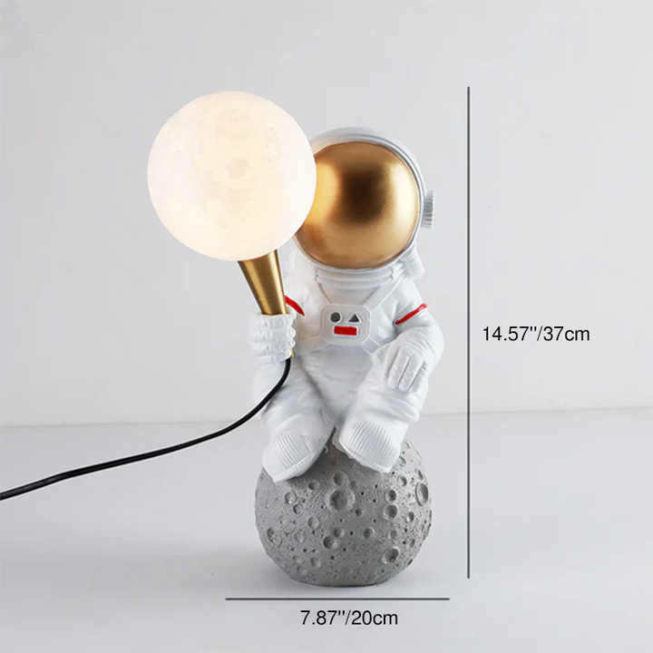 Lampe de table contemporaine créative en résine ABS Astronaute 1 lumière pour chambre 