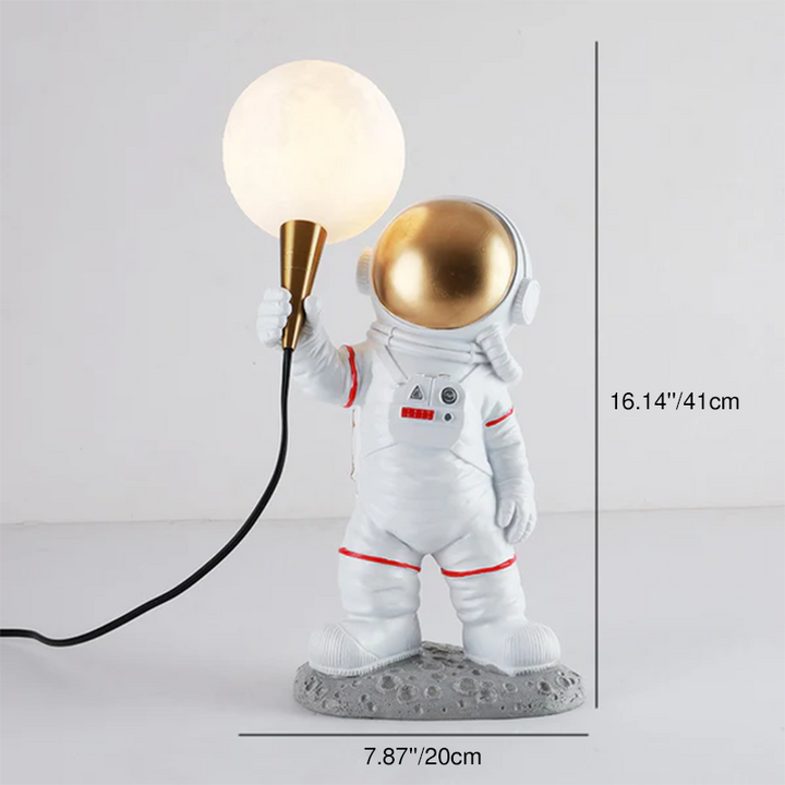 Lampe de table contemporaine créative en résine ABS Astronaute 1 lumière pour chambre 