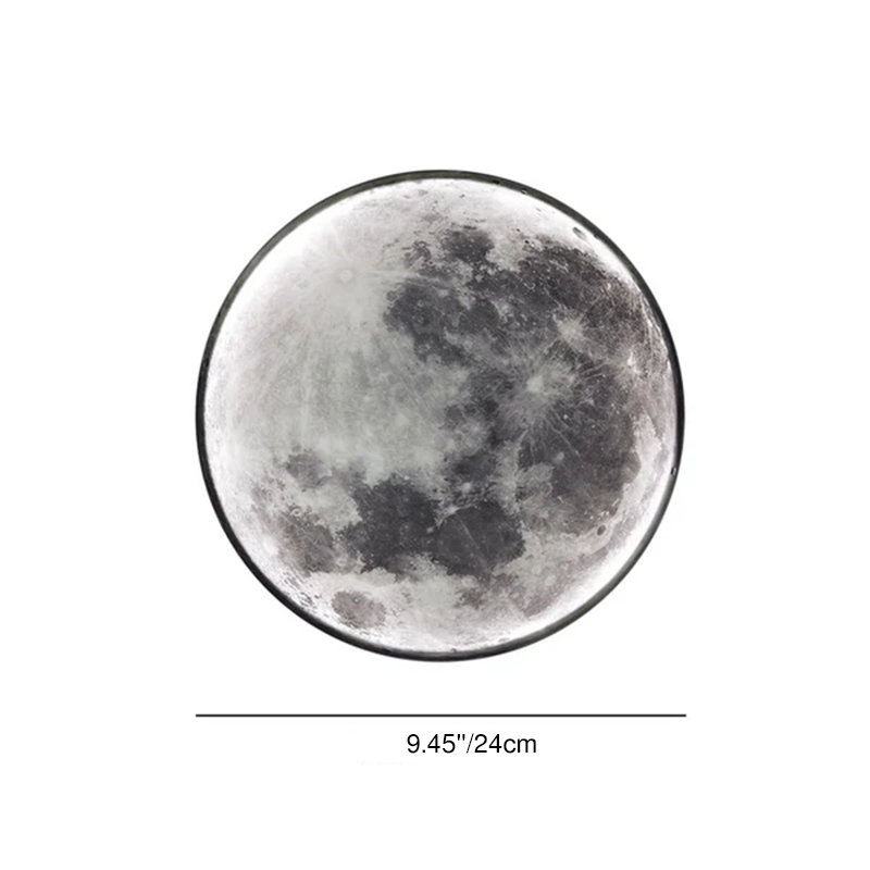 Contemporary Creative Round Moon Pattern Iron Acrylic LED Wall Sconce Lamp For Bedroom