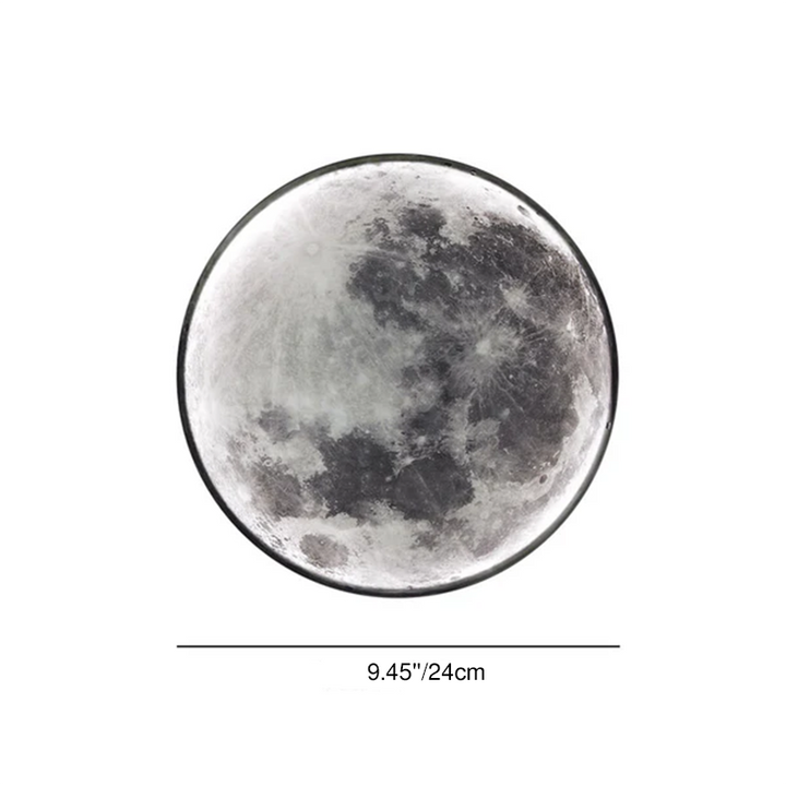 Contemporary Creative Round Moon Pattern Iron Acrylic LED Wall Sconce Lamp For Bedroom
