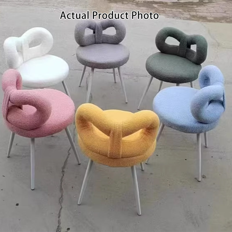 Tabouret de coiffeuse rond en laine d&
