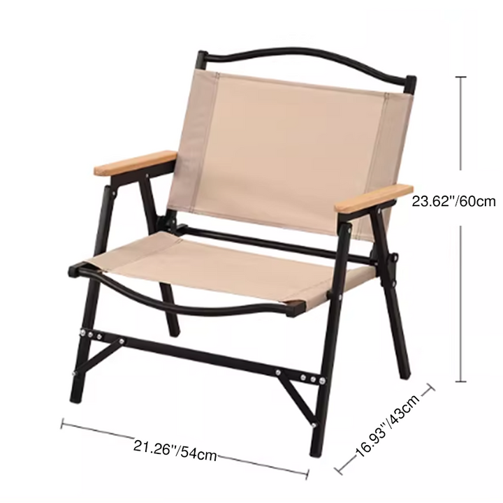 Moderner minimalistischer Oxford-Stoff & Carbonstahl quadratischer Outdoor-Stuhl klappbare Armlehne für Outdoor-Camping 