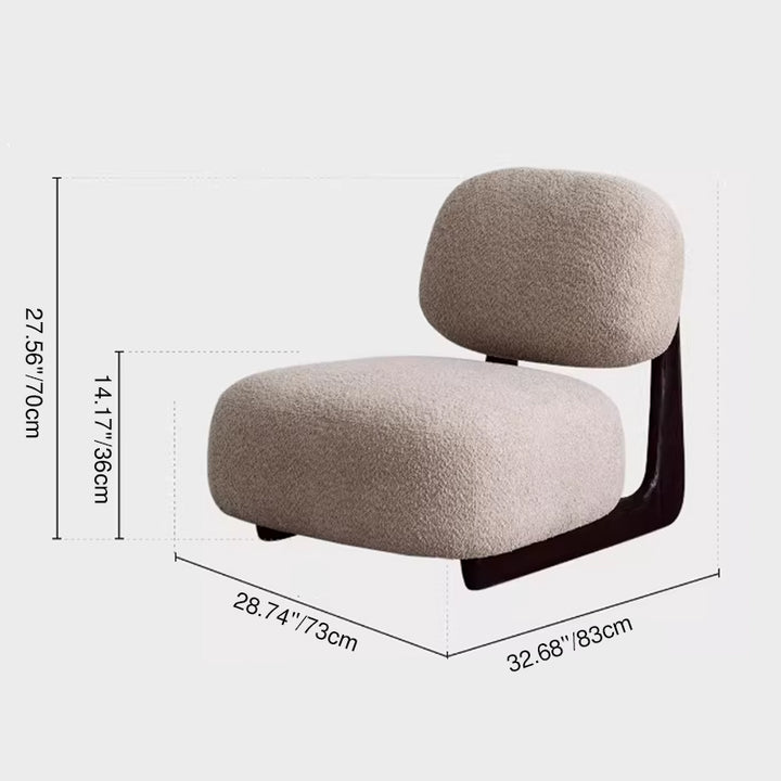 Chaise d’appoint carrée arrondie en bois massif avec dossier, en laine d’alpaga française traditionnelle, pour salon 