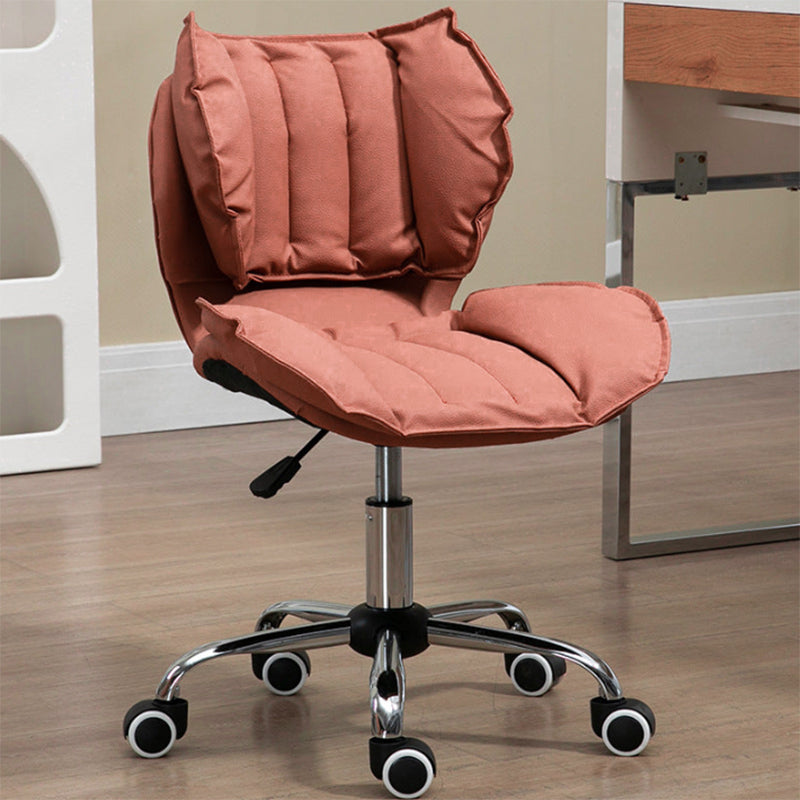 Modern Minimalist Square Rectangular Metal Cat-Scratch Leather Swivel Height-adjustable Desk Chair Backrest Armless for Home Office
