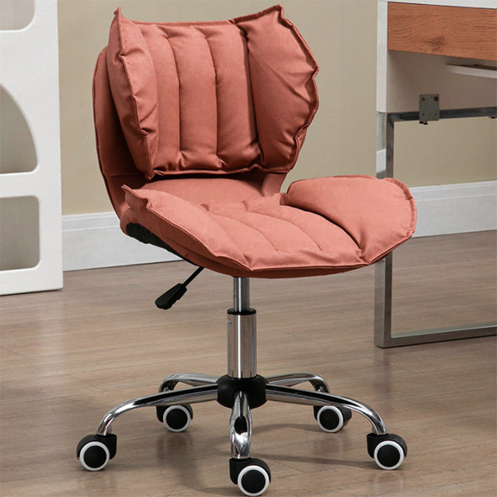 Modern Minimalist Square Rectangular Metal Cat-Scratch Leather Swivel Height-adjustable Desk Chair Backrest Armless for Home Office