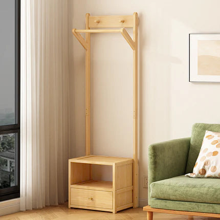 Moderner minimalistischer rechteckiger Flurbaum aus Bambus &amp; MDF mit 1-Schrank 2-stufiger Aufbewahrung für Schlafzimmer &amp; Wohnzimmer 