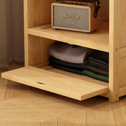 Moderner minimalistischer rechteckiger Flurbaum aus Bambus &amp; MDF mit 1-Schrank 2-stufiger Aufbewahrung für Schlafzimmer &amp; Wohnzimmer 