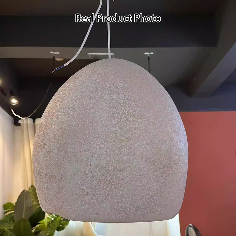 Lámpara colgante de 1 luz de imitación de piedra irregular japonesa tradicional para sala de estar 