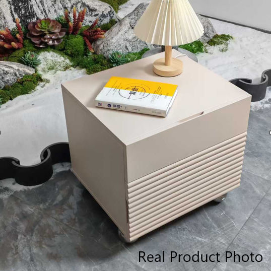 Modern Minimalist Polished Metal Legs Bedside Table - Ribbed 2 Drawer Nightstand For Bedroom