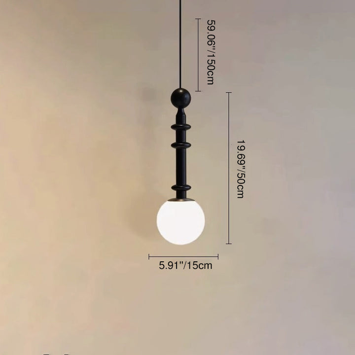 Suspension luminaire à 1 lumière avec abat-jour en forme de globe en verre, en bois de frêne blanc linéaire vintage traditionnel, pour chambre à coucher 