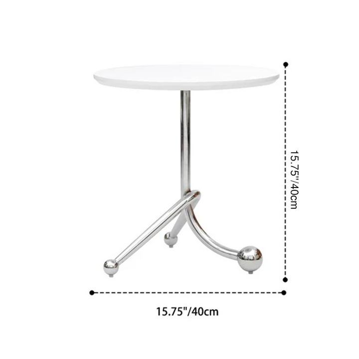 Contemporary Nordic Round Tripod Base Density Plate Stainless Steel Coffee Table For Living Room