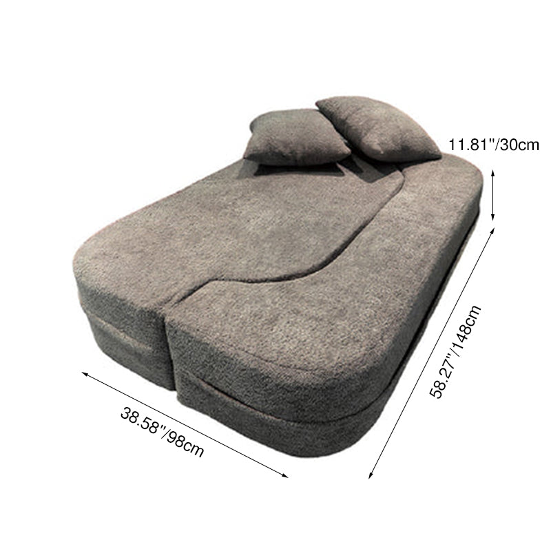 Canapé Sherpa pliable minimaliste moderne - canapé-lit convertible compressible sans cadre avec mousse à haute résilience pour petits espaces 