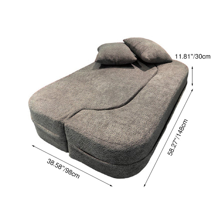 Canapé Sherpa pliable minimaliste moderne - canapé-lit convertible compressible sans cadre avec mousse à haute résilience pour petits espaces 