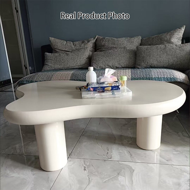 Table basse en acier au carbone et panneau de fibres de densité moyenne, de style minimaliste moderne et en forme de nuage, à 1 niveau, pour salon 
