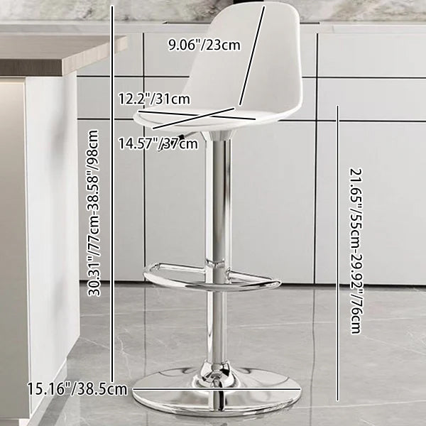 Moderner minimalistischer gebogener PP Edelstahl Kunstleder Barhocker Rückenlehne ohne Armlehnen für Esszimmer &amp; Küche 