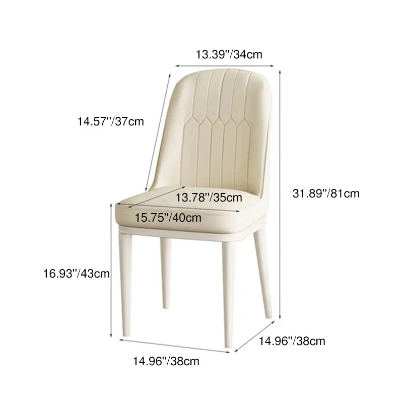 Moderner minimalistischer quadratischer rechteckiger PU-Leder-Kohlenstoffstahl-Esszimmerstuhl mit Rückenlehne für das Esszimmer 