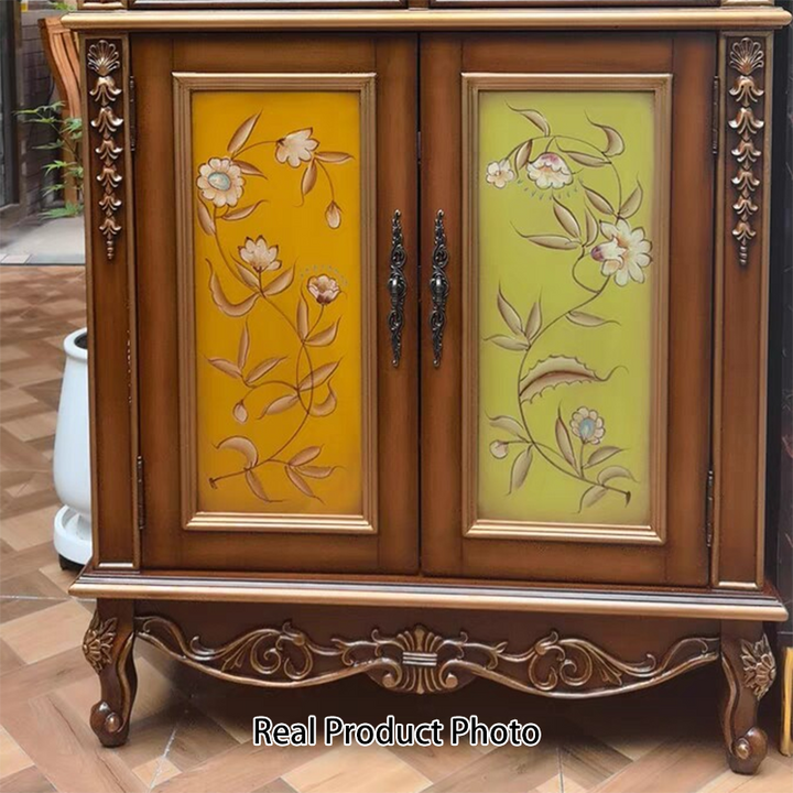 Traditional Vintage Rectangular Solid Wood Medium Density Fiberboard Shoe Storage 2-Cabinet For Entryways