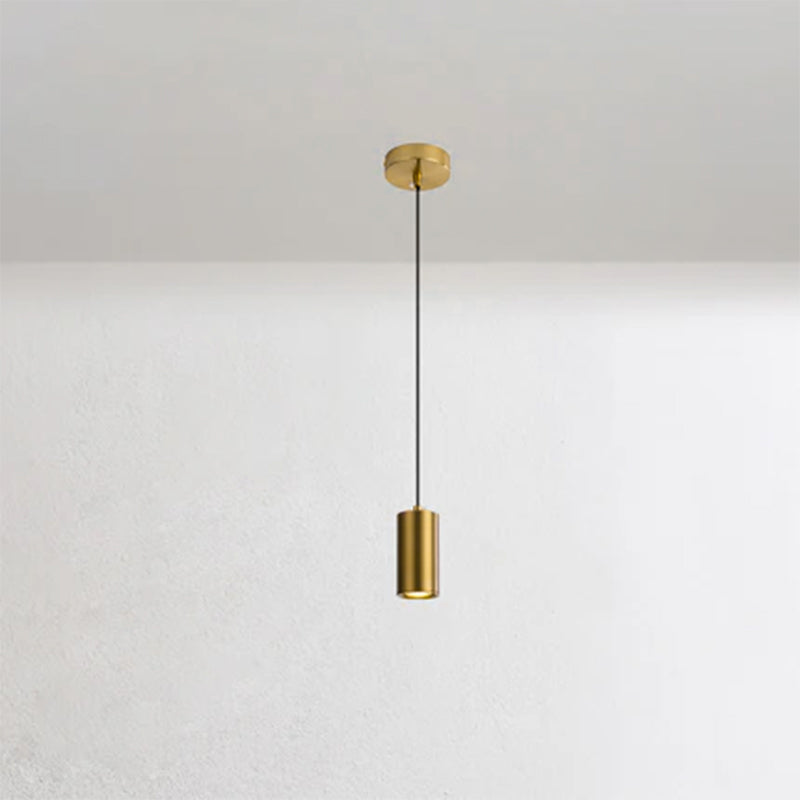 Modern Minimalist Column Iron Mini 1-Light Pendant Light For Living Room