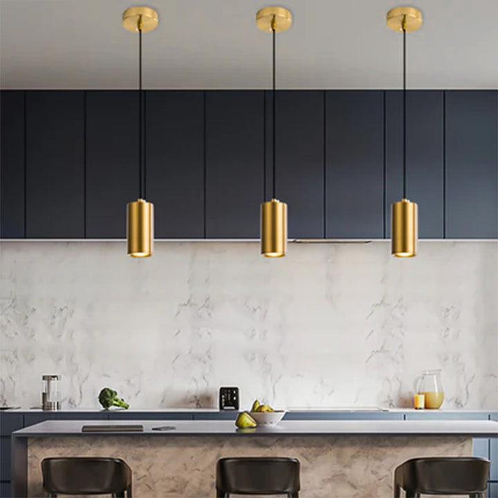 Modern Minimalist Column Iron Mini 1-Light Pendant Light For Living Room