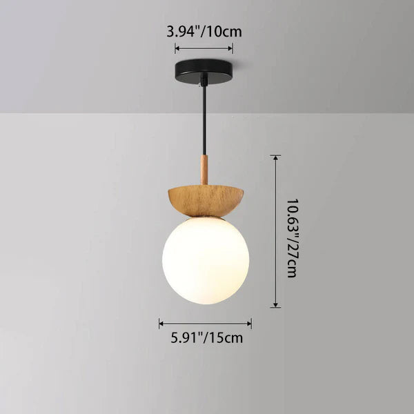 Modern Minimalist Glass Iron Orb 1-Light Semi-Flush Mount Light/Pendant Light for Living Room