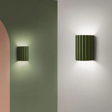 Contemporary Nordic Resin Tiles 2-Light Wall Sconce Lamp For Bedroom
