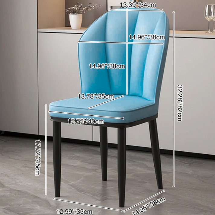 Moderner minimalistischer quadratischer Metallstuhl aus Kunst-Nappaleder mit Rückenlehne ohne Armlehnen für Esszimmer &amp; Küche 