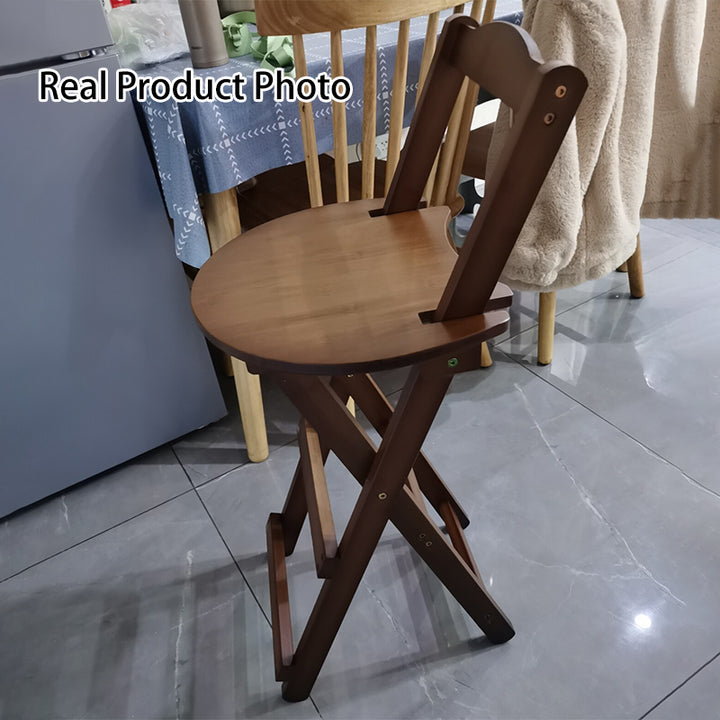 Traditioneller rustikaler rechteckiger klappbarer Barhocker aus Massivholz für Esszimmer &amp; Küche 