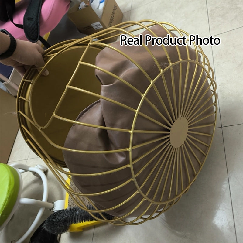 ベッドルーム用 モダンミニマル 円筒・長方形 中空デザイン アイアン×テックファブリック キャットベッド 