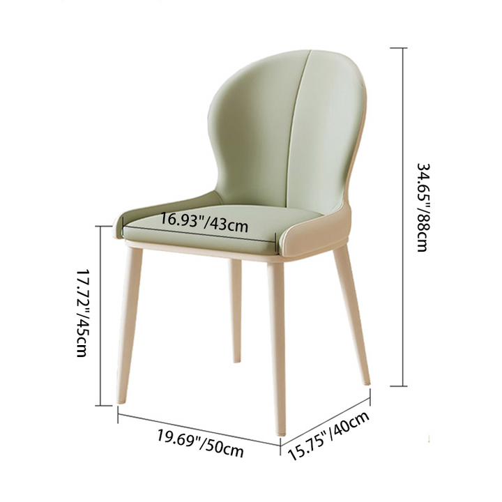Contemporary Scandinavian Round Back Cat Scratch Leather Carbon Steel Dining Chair Backrest For Dining Room