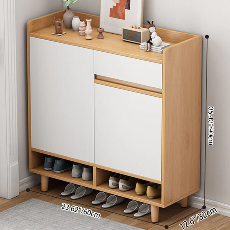 Moderner minimalistischer rechteckiger Schuhschrank aus MDF mit 4 Ebenen für den Eingangsbereich 