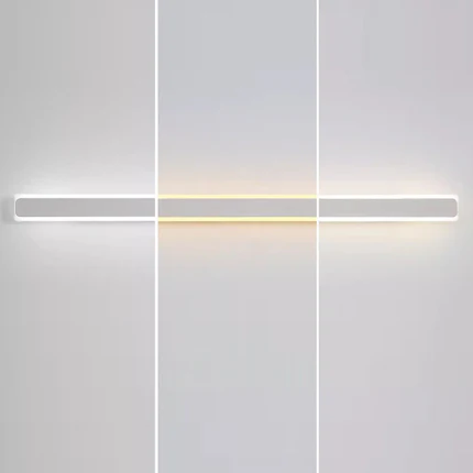 Moderne minimalistische rechteckige Eisen-Acryl-LED-Wandleuchte für das Wohnzimmer 