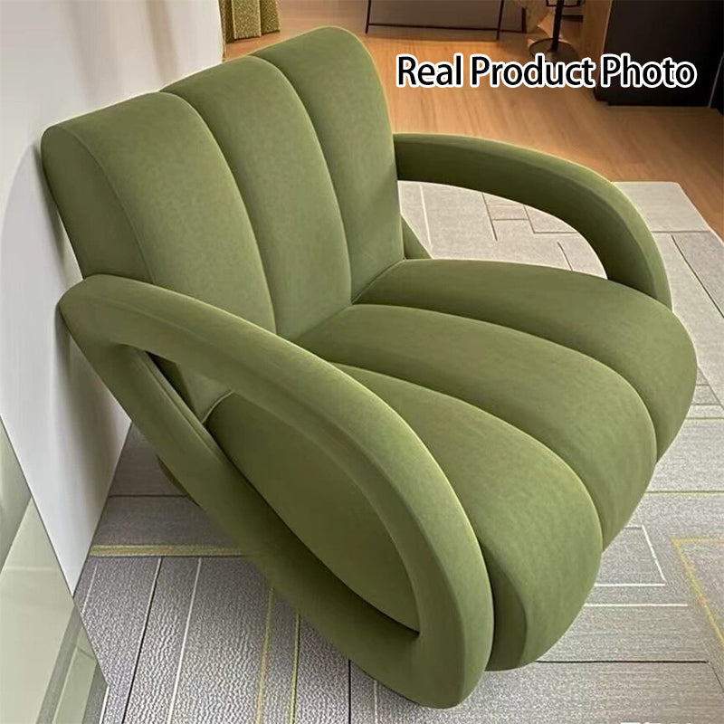 Modern Minimalist Rectangular Brushed Velvet Tech Leather Solid Pine Wood Accent Chair Backrest Armrest For Living Room