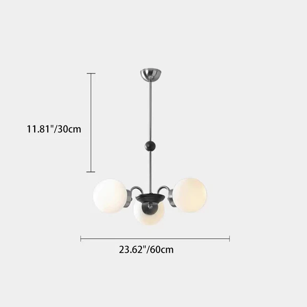 Chandelier Contemporain en Métal et Verre Nordique Rond à 3/4/5/6/8 Lumières pour Chambre et Salon 