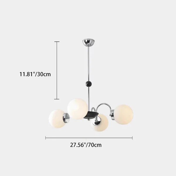 Chandelier Contemporain en Métal et Verre Nordique Rond à 3/4/5/6/8 Lumières pour Chambre et Salon 