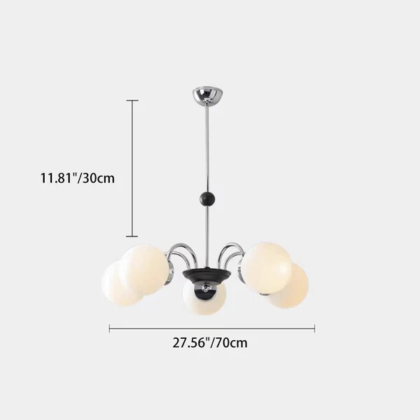 Chandelier Contemporain en Métal et Verre Nordique Rond à 3/4/5/6/8 Lumières pour Chambre et Salon 
